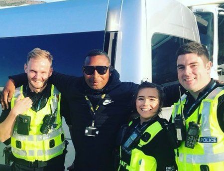 Harewood & Corbin security alongside police officers on a film shoot